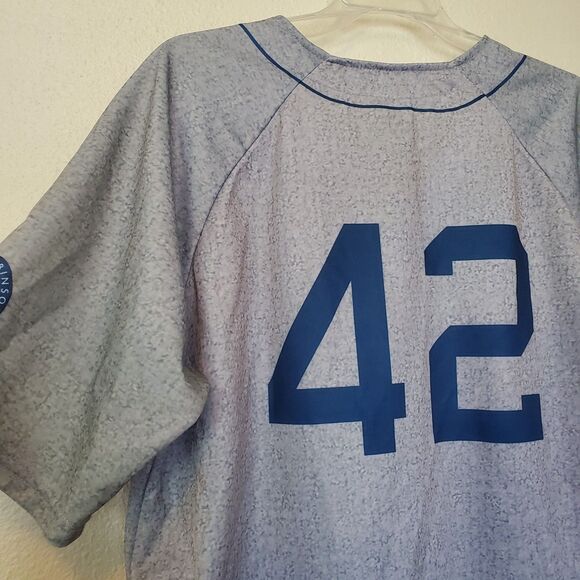 Dodgers Jersey XL Jackie Robinson #42 Gray Los Angeles LA Dodgers 75th Anniv MLB - Picture 14 of 16